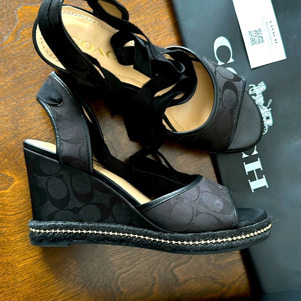 Coach espadrille with ankle wrap size 7.5